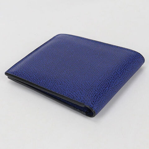 【新品未使用】Valextra 二つ折り財布　青 dショッピング |中古 ヴァレクストラ 二つ折り財布 ユニセックス