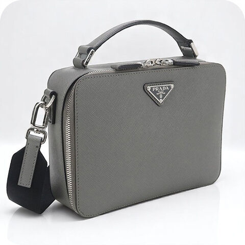 PRADA グレー レザー ビジネスバッグ Prada サフィアーノレザービジネスバッグ | グレー | FARFETCH JP