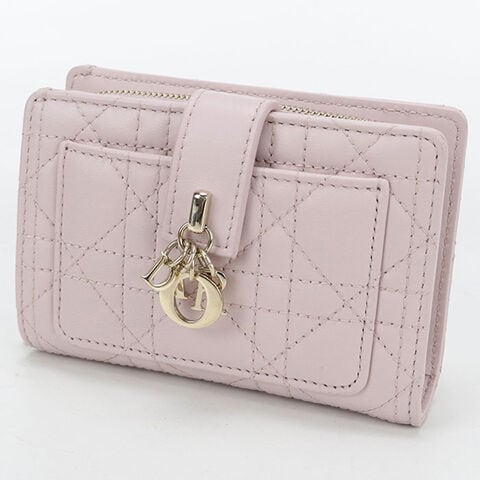 Dior 財布　二つ折り財布　ピンク dショッピング |中古 ディオール 二つ折り財布 レディース ブランド
