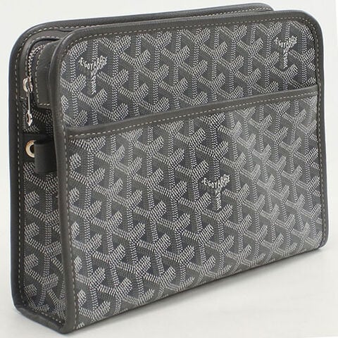 GOYARD ボストンバッグ グレー 中型 dショッピング |中古 ゴヤール クラッチバッグ メンズ ブランド GOYARD