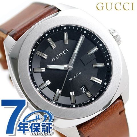 dショッピング |グッチ GG2570 44mm メンズ 腕時計 YA142207 GUCCI 時計 ブラック×ブラウン |  カテゴリ：の販売できる商品 | 腕時計のななぷれ (028YA142207)|ドコモの通販サイト