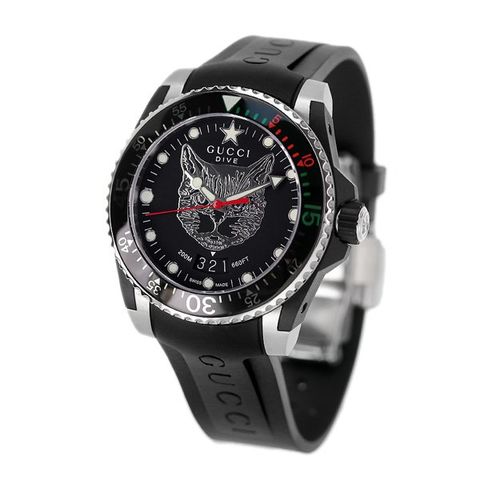 dショッピング |グッチ 時計 ダイヴ 40mm 猫 キャット メンズ 腕時計