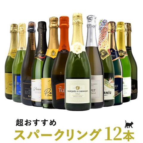 【送料無料】うきたまシリーズ スパークリング12本 ワインセット シャンパン スパークリングワイン 泡 辛口 瓶内二次発酵 カヴァ クレマン
