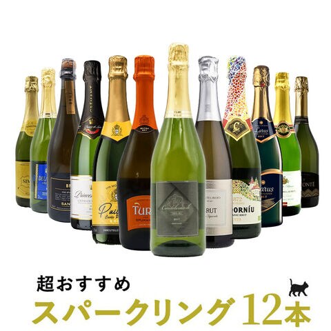 【送料無料】うきたまシリーズ スパークリング12本 ワインセット シャンパン スパークリングワイン 泡 辛口 瓶内二次発酵 カヴァ クレマン
