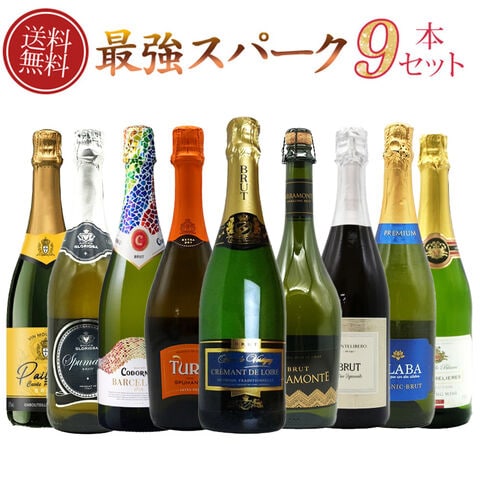 最強スパークリングワインセット 泡三昧！辛口スパークリングワイン9本セット 送料無料 家飲み