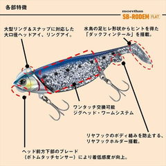 ダイワ ワーム モアザン シーバスロデム フラット 30g ブルピンイワシ