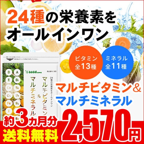 dショッピング |送料無料 13種のビタミン 11種のミネラル マルチ