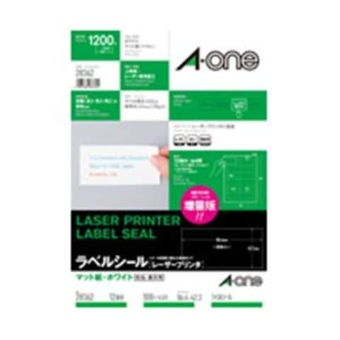 エーワン レーザープリンターラベル マット紙・ホワイト A4 12面 86.4×42.3mm 四辺余白付 28362 1冊(100シート) AV  デジモノ パソコン 周辺機器 用紙【同梱不可】【代引不可】[▲][TP]