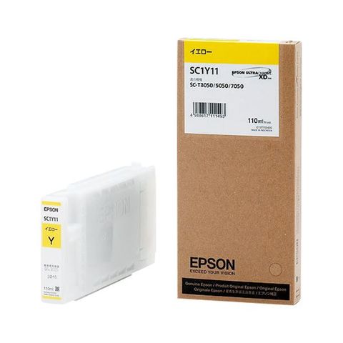 エプソン（EPSON） インクジェットカートリッジ SC1Y11 インク色：イエロー 110ml 1個 AV デジモノ パソコン 周辺機器 インク  インクカートリッジ 【同梱不可】【代引不可】[▲][TP]