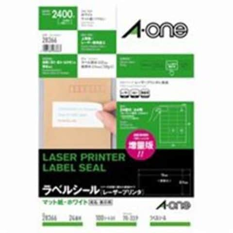 エーワン レーザープリンター用ラベルシール/宛名シール A4/24面 100枚 28366 AV デジモノ プリンター OA プリンタ用紙  【同梱不可】【代引不可】[▲][TP]