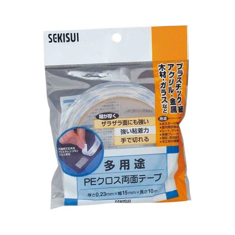 業務用セット　セキスイ 多用途PEクロス両面テープ WPECX12 1巻入 ×10セット 生活用品 インテリア 雑貨 文具 オフィス用品 テープ  接着用具 【同梱不可】【代引不可】[▲][TP]