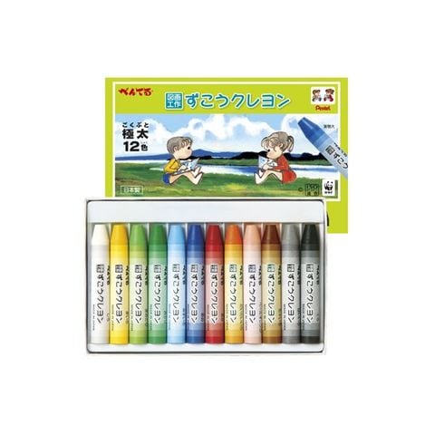 業務用セット　ぺんてる ずこうクレヨン セット PTCG1-12 ×5セット ホビー 画材 絵具 【同梱不可】【代引不可】[▲][TP]