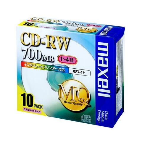 まとめ買い マクセル データ用CD-RW 700MB 4倍速 ホワイトプリンター