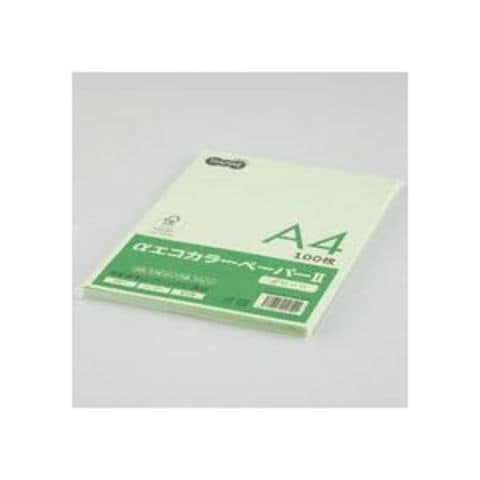 まとめ買い TANOSEE αエコカラーペーパーII A4 グリーン 少枚数パック 1冊（100枚） ×10セット 生活用品 インテリア 雑貨 文具  オフィス用品 【同梱不可】【代引不可】[▲][TP]