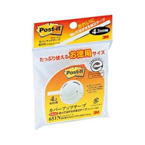 まとめ買い 3M カバーアップテープ カッター付 4.2mm幅×17.7m 白 651N 1個 ×10セット 生活用品 インテリア 雑貨 文具  オフィス用品 テープ 接着用【同梱不可】【代引不可】[▲][TP]