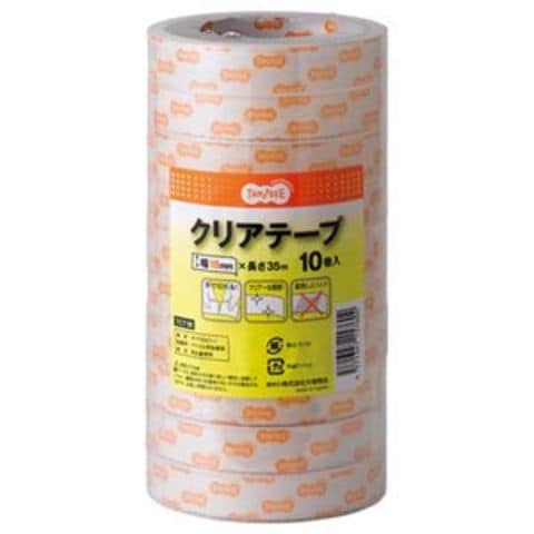 まとめ買い TANOSEE クリアテープ 18mm×35m 1パック（10巻） ×5セット 生活用品 インテリア 雑貨 文具 オフィス用品 テープ  接着用具 【同梱不可】【代引不可】[▲][TP]