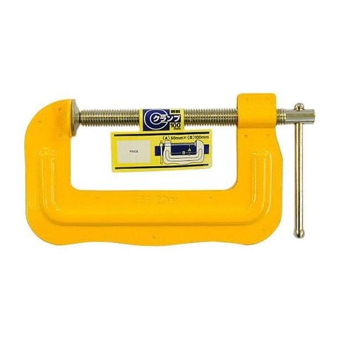 業務用20個セット H＆H 鋼製Cクランプ/締め具 100×50mm C-10050 イエロー(黄) スポーツ レジャー DIY 工具 【同梱不可】【代引不可】[▲][TP]