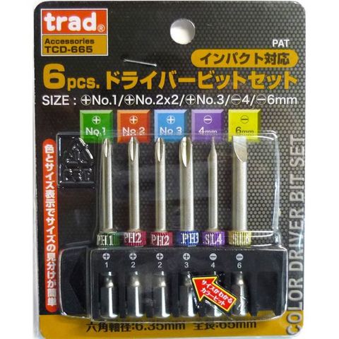 業務用5セット TRAD ドライバービットセット/先端工具 6個入り×5セット