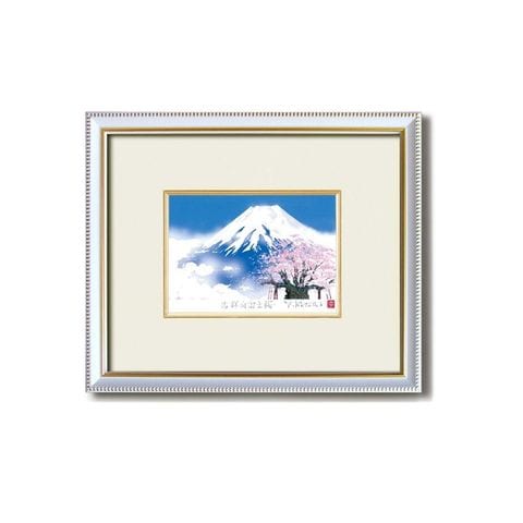 絵画額/白フレームセット 壁掛け用 吉岡浩太郎 「白富士桜」 280×229
