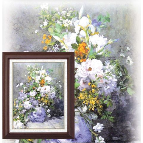名画額縁/フレームセット (F6号〕 ルノワール 「花瓶の花」 460×552