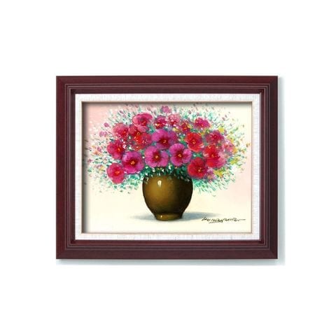 油絵額フレームセット オンタケF6号 桑山茂 「赤い花」 433×525×50mm