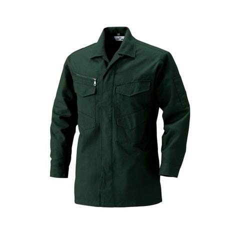 村上被服製 シャツ/作業着 深緑(ふかみどり) 4L サージ素材