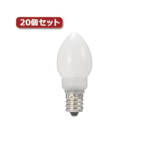 YAZAWA ローソク形LEDランプ電球色E12ホワイト20個セット LDC1LG23E12WX20 家電 電球 一般電球  【同梱不可】【代引不可】[▲][TP]