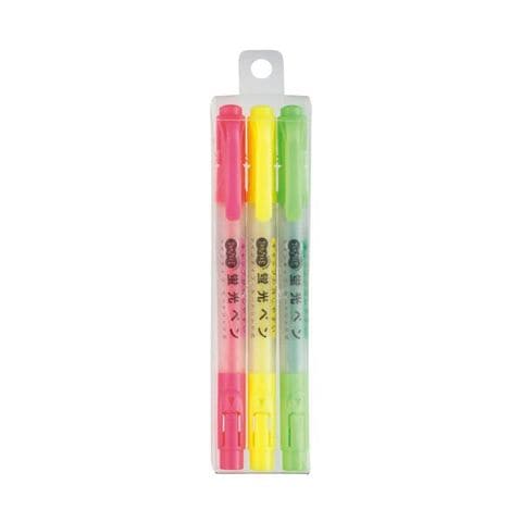 まとめ買い TANOSEEキャップが外しやすい蛍光ペン ツイン 3色（各色1本