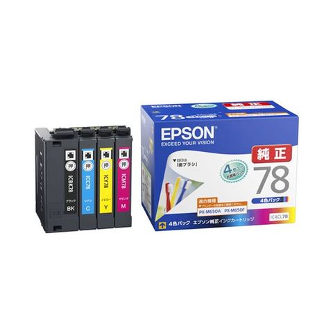 エプソン インクカートリッジ 4色パックIC4CL78 1箱(4個:各色1個) AV ...