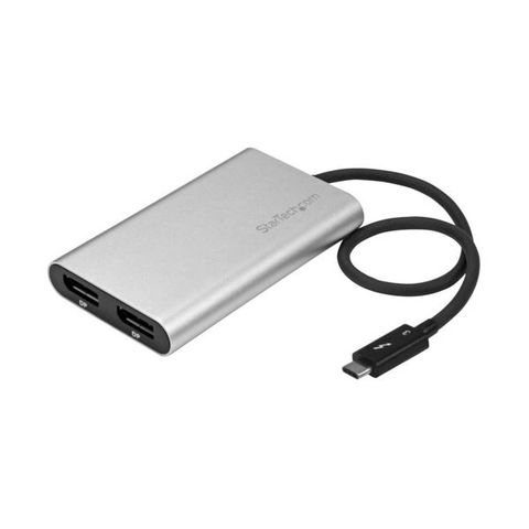 StarTech Thunderbolt3-2ポートDisplayPort変換アダプタ 4K/60Hz TB32DP2T 1個 AV デジモノ  パソコン 周辺機器 ケーブル ケーブルカバー 【同梱不可】【代引不可】[▲][TP]