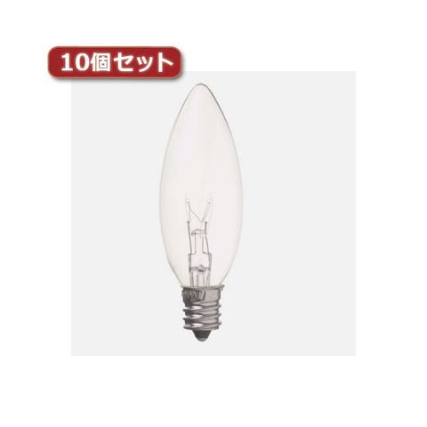 まとめ買いYAZAWA ローソク球 C26 E12 10W クリア10個セット