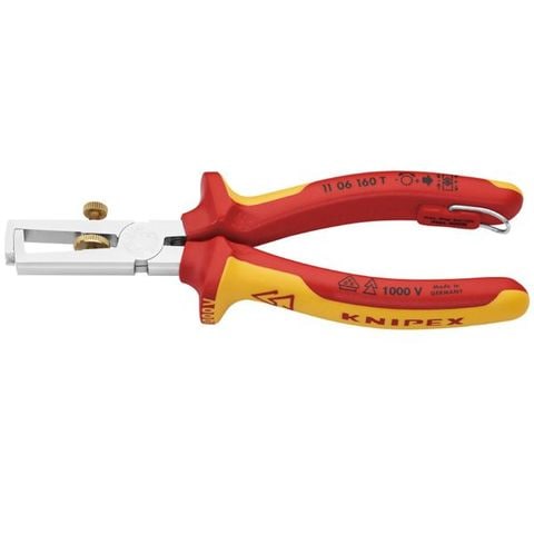 KNIPEX（クニペックス） 1106-160TBK 絶縁エンドワイヤーストリッパー 落防（BK） スポーツ レジャー DIY 工具  【同梱不可】【代引不可】[▲][TP]