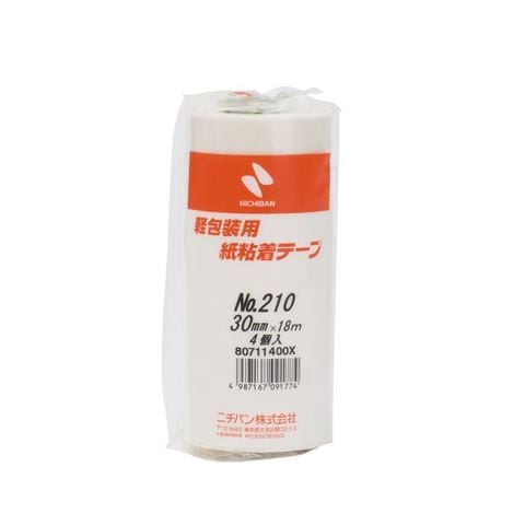 まとめ買いニチバン 紙粘着テープ 210-30 白 30mm×18m 4巻 ×10セット