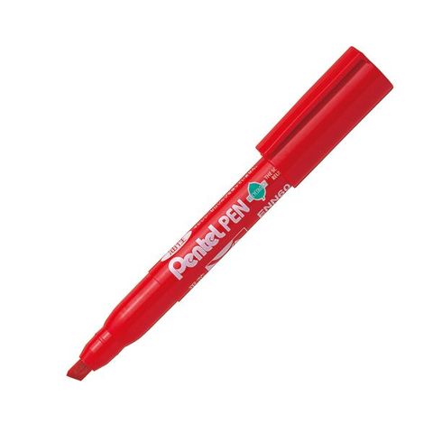 まとめ）ぺんてる ぺんてるペンENN60-B 太字 平芯 赤 10本【×30セット