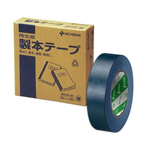 まとめ買い ニチバン製本テープ［再生紙］ 35mm×30m 紺 BK35-3019 1巻 ×10セット 生活用品 インテリア 雑貨 文具 オフィス用品  テープ 接着用具 【同梱不可】【代引不可】[▲][TP]