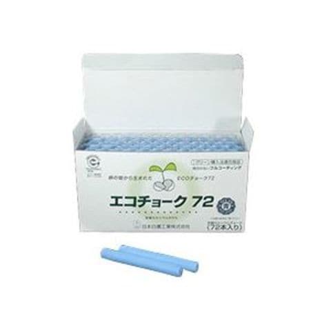 まとめ) 日本白墨 エコチョーク72 青 ECO-3 1箱（72本） 【×10セット】-
