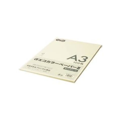 まとめ買い TANOSEE αエコカラーペーパーII A3 ライトクリーム 少枚数パック 1冊（100枚） ×10セット 生活用品 インテリア 雑貨  文具 オフィス用【同梱不可】【代引不可】[▲][TP]