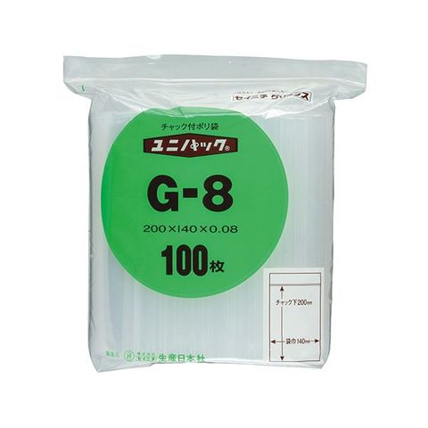 まとめ買い セイニチ ユニパック チャック付ポリエチレン ヨコ140×タテ200×厚み0.08mm G-8 1パック（100枚） ×10セット  生活用品 インテリア 雑【同梱不可】【代引不可】[▲][TP]