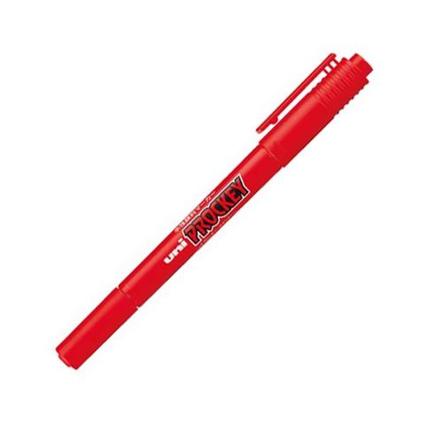 まとめ買い 三菱鉛筆 水性マーカー プロッキー 細字丸芯+極細 赤
