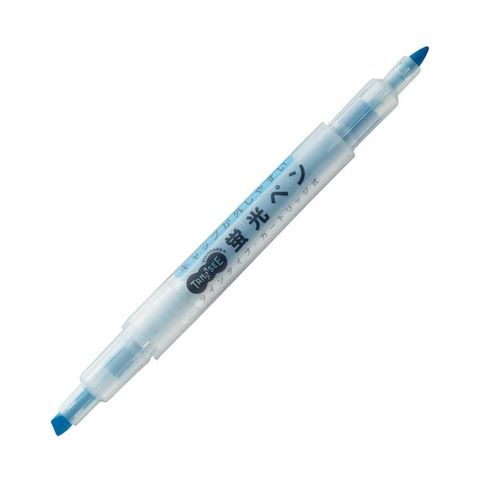 まとめ買い TANOSEEキャップが外しやすい蛍光ペン ツイン 青 1本 ×100