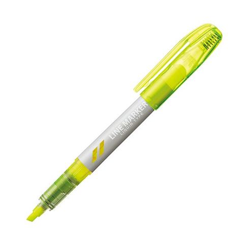 まとめ) TANOSEE キャップが外しやすい蛍光ペン ツイン 黄×10本 【×10