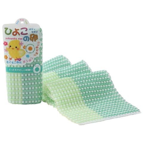 まとめ買いひよこの卵 ボディタオル グリーン 120個セット 生活用品