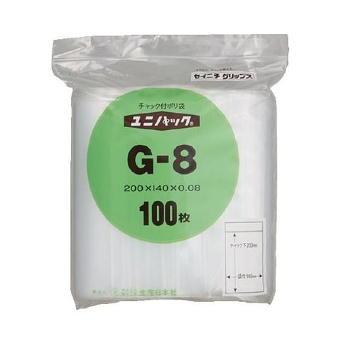 まとめ買い生産日本社 ユニパックチャックポリ袋200*140 100枚G-8（×30