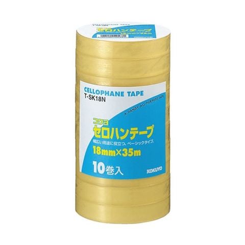 コクヨ セロハンテープ（大巻き工業用）18mm×35m T-SK18N 1セット（200巻：10巻×20パック） 生活用品 インテリア 雑貨 文具  オフィス用品 テープ 接【同梱不可】【代引不可】[▲][TP]