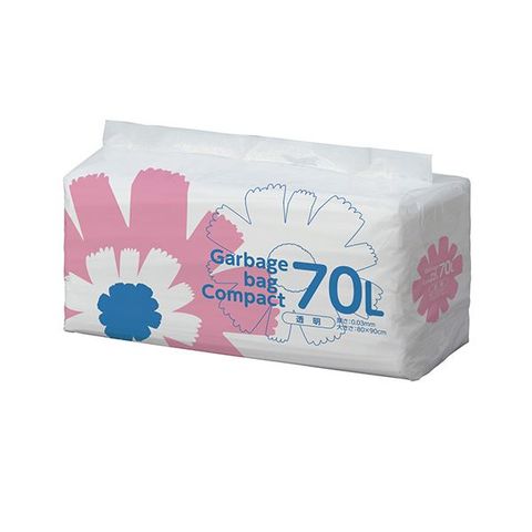 TANOSEE ゴミ袋 コンパクト乳白半透明 70L 1セット（400枚：50枚×8