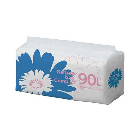 TANOSEE ゴミ袋 コンパクト乳白半透明 90L 1セット（300枚：50枚×6