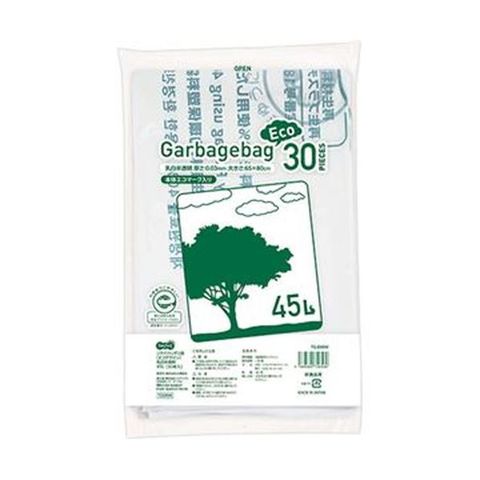 まとめ買いTANOSEE リサイクルポリ袋（エコデザイン）乳白半透明 45L 1