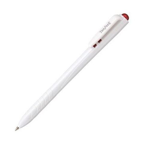 まとめ買いTANOSEE ノック式油性ボールペン0.7mm 赤（軸色：白）1