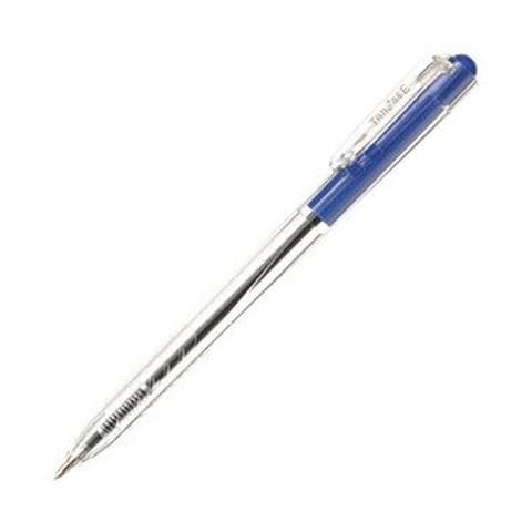 まとめ買いTANOSEE ノック式油性ボールペン0.7mm 青（軸色：クリア）1