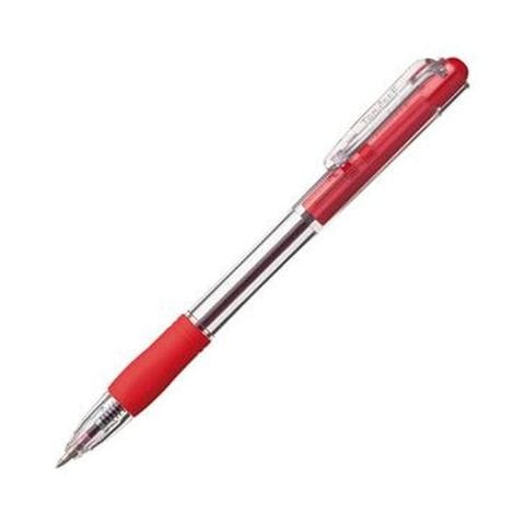 まとめ) TANOSEE ノック式ゲルインクボールペン 0.7mm 赤 1本 【×300